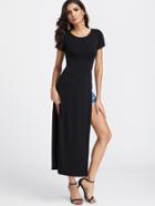 Shein Black Split Maxi T-shirt