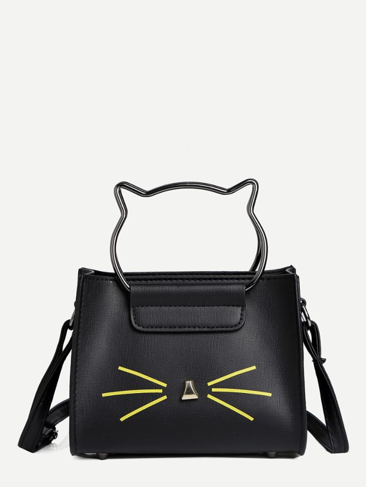 Shein Cat Beard Print Crossbody Bag