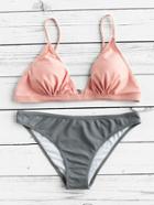 Shein Two Tone Triangle Bikini Set