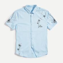 Shein Men Dandelion Print Shirt