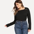 Shein Plus Slim Fitted Buttoned Top