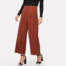 Shein Buttoned Side Palazzo Leg Pants