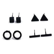 Shein Bar & Circle Stud Earrings 4pairs
