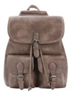 Shein Distressed Buckle Flap Backpack - Grey