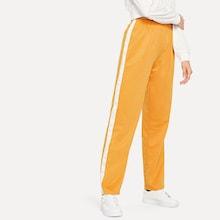 Shein Waist Elastic Striped Pants