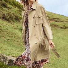 Shein Drop Shoulder Self Belted Trench Coat