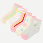 Shein Toddler Girls Striped & Floral Socks 5pairs