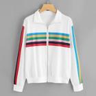 Shein Colorful Striped Print Jacket