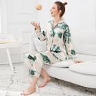 Shein Palm Leaf Print Button Up Pajama Set