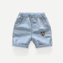 Shein Boys Dog Embroidery Denim Shorts