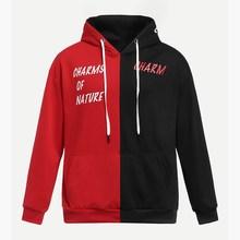 Shein Men Two Tone Letter Print Hoodie