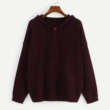 Shein Plus Half Placket Drawstring Hoodie Jumper