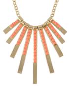 Shein Orange Beads Long Pendant Necklace