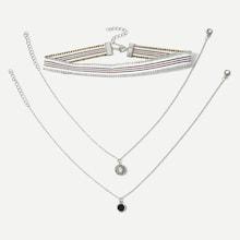 Shein Color Block Detail Choker Set 3pcs
