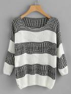 Shein Color Block Knit Sweater