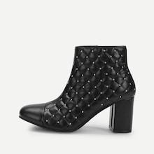 Shein Rivet Detail Heeled Ankle Boots