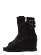 Shein Black Zipper Mule Ankle Boots