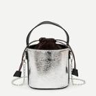 Shein Metallic Detail Drawstring Bucket Bag