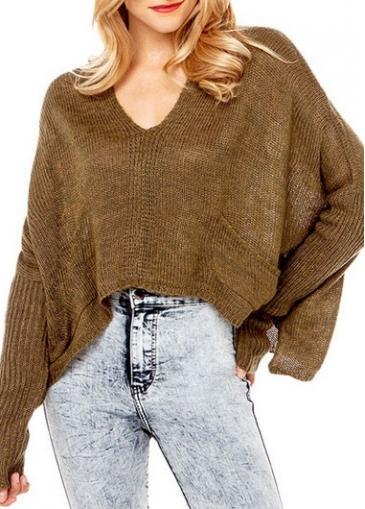 Rosewe Enchanting Batwing Sleeve V Neck Knitting Wool Sweaters