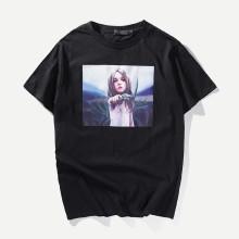 Shein Men Girl Print Tee