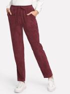 Shein Drawstring Pocket Side Cord Pants