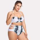 Shein Plus Criss Cross High Waist Underwire Bikini Set