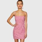 Shein Knotted Open Back Gingham Cami Dress