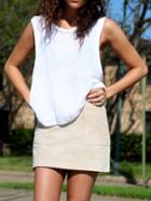 Shein Round Neck Dip Hem Loose Tank Top