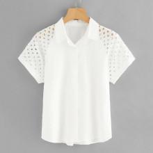 Shein Hollow Out Sleeve Shirt