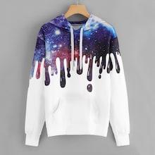 Shein Galaxy Print Drawstring Hoodie