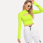 Shein Solid Cut Out Crop Top