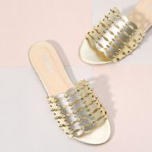 Shein Laser Cut Rivet Detail Slides