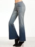 Shein Ombre Raw Hem Flare Jeans