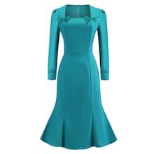 Shein 50s Bow Detail Square Neck Dress