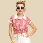 Shein Contrast Collar And Cuff Knot Gingham Shirt