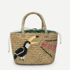 Shein Bird Pattern Woven Tote Bag