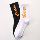 Shein Men Flame Print Socks 2pairs
