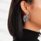 Shein Marble Pattern Cut Hoop Earrings