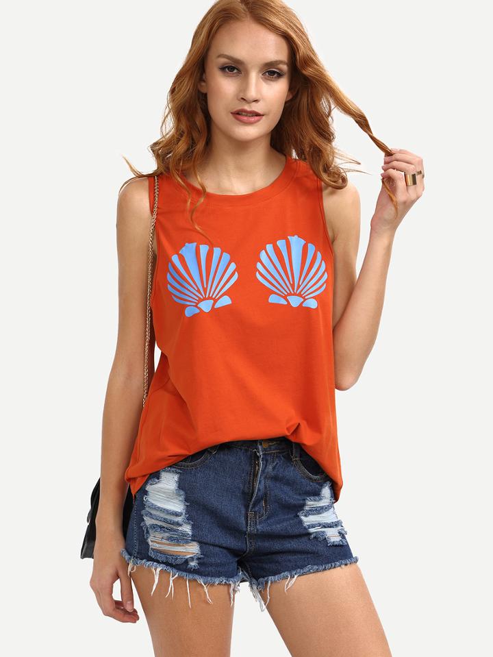 Shein Multicolor Print Casual Tank Top