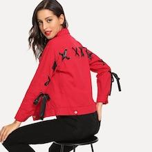 Shein Lace Up Collar Jacket