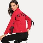 Shein Lace Up Collar Jacket