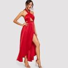 Shein Crisscross Solid Halter Dress