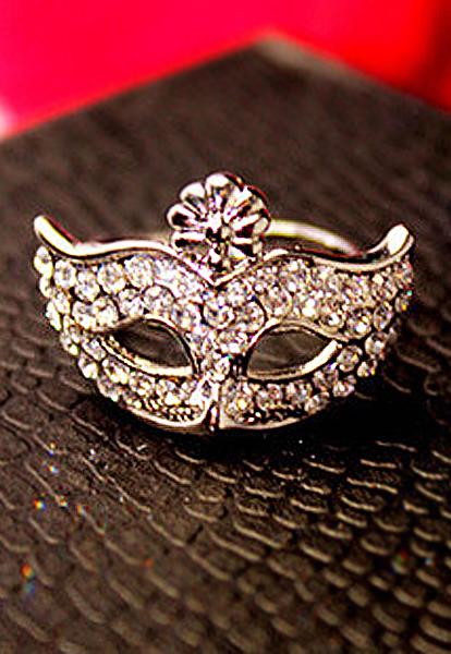 Shein Gold Diamond Mask Ring