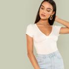 Shein Knot Neck Plain Crop Top