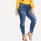 Shein Plus Skinny Ripped Jeans