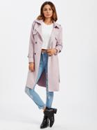 Shein Suede Belted Trench Coat