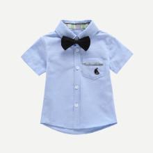 Shein Boys Tie Neck Plain Blouse