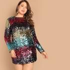 Shein Plus Cut-and-sew Sequin Dress