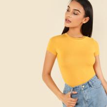 Shein Short Sleeve Solid Tee