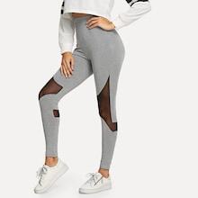 Shein Wide Waist Mesh Contrast Leggings